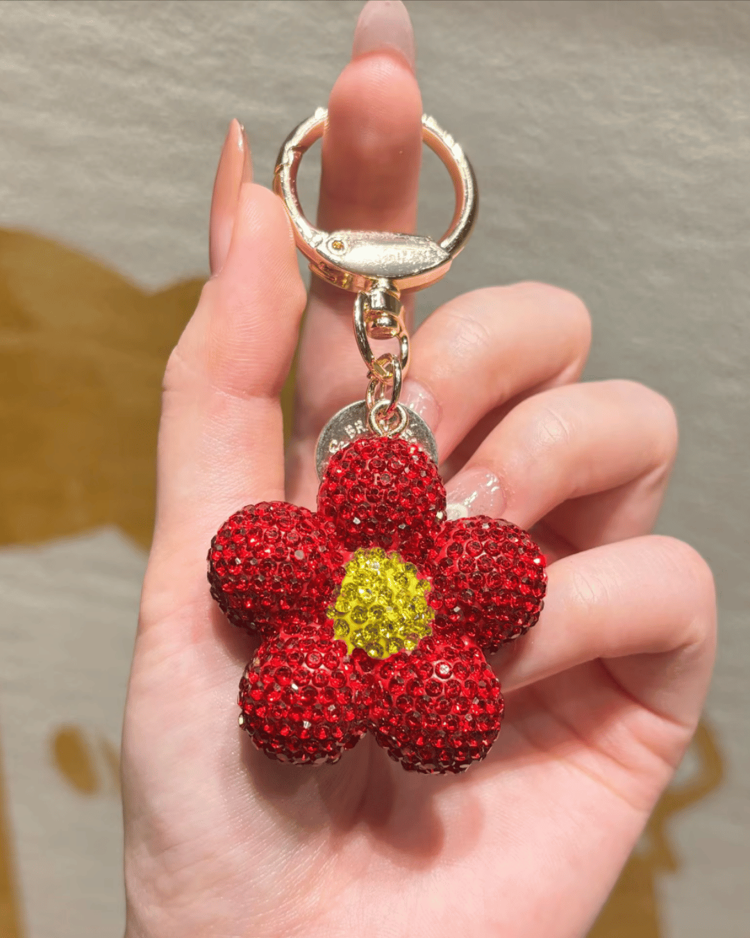 Rhinestone Flower Keychain
