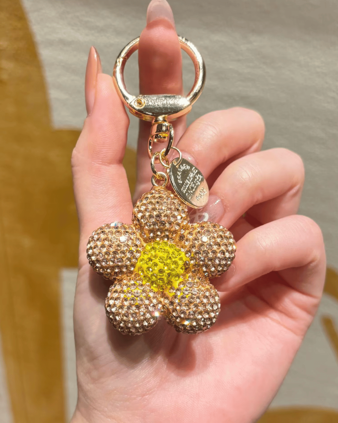 Rhinestone Flower Keychain