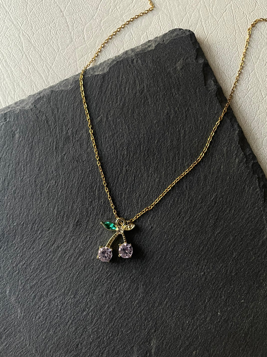 Lilac Cherry Necklace