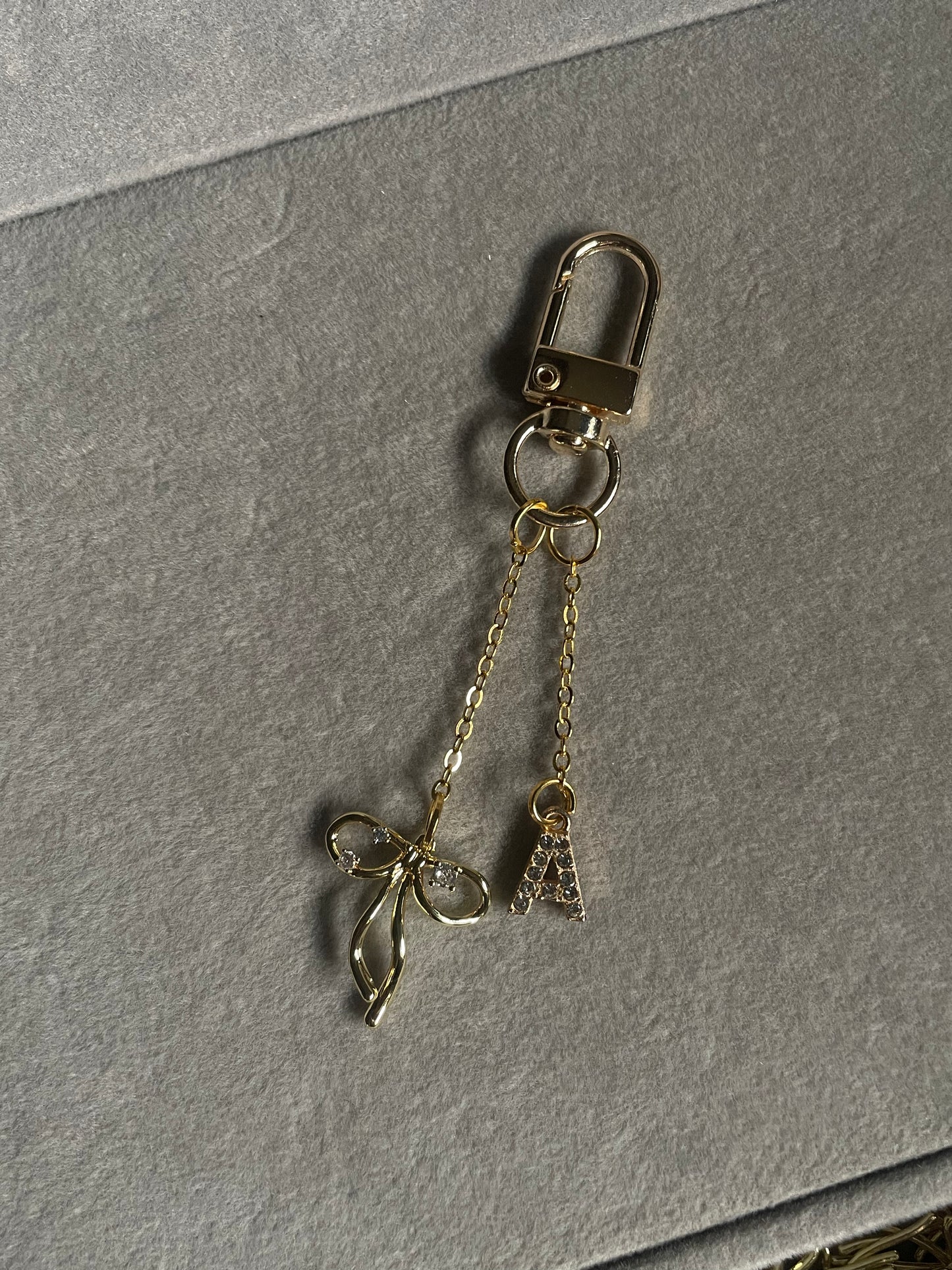 Initial Bow Bag Charm