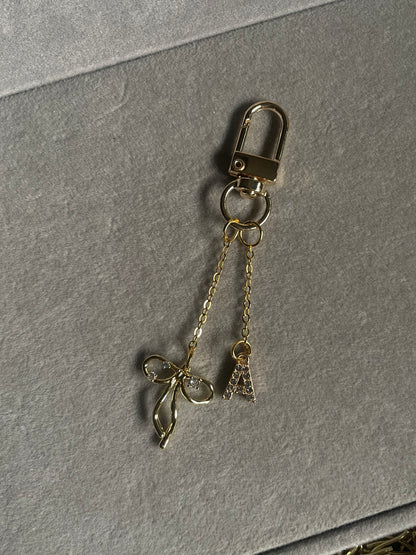 Initial Bow Bag Charm