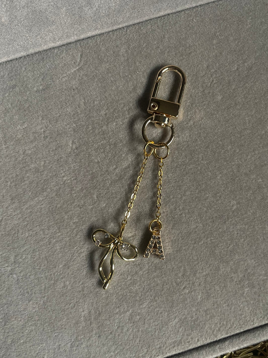 Initial Bow Bag Charm