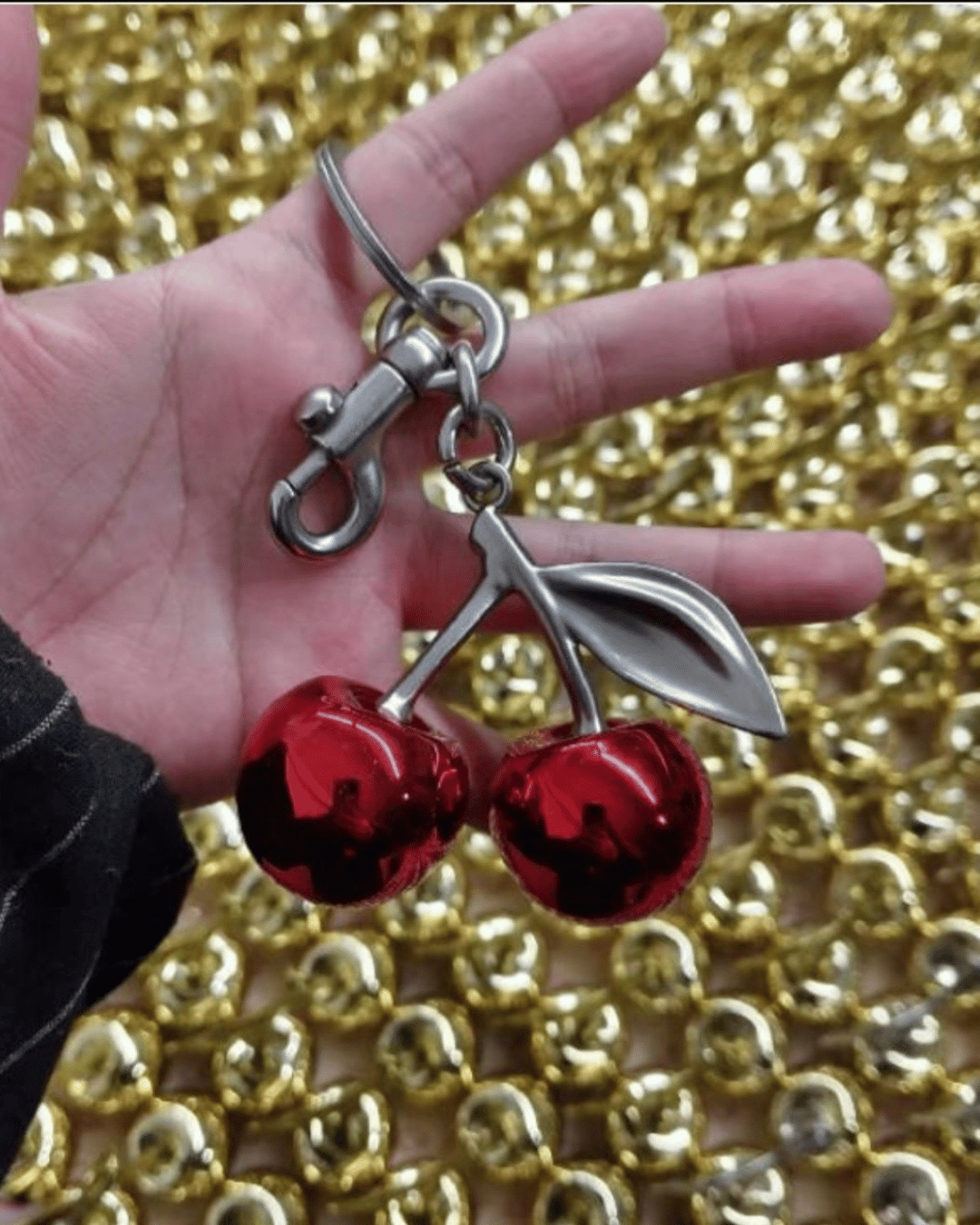 Cherry Bag Charm – Silver