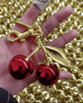 Cherry Bag Charm – Gold