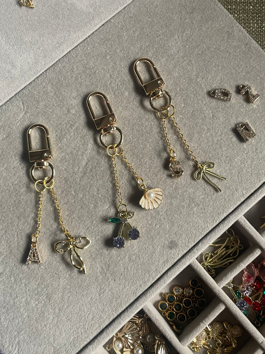 Initial Bow Bag Charm