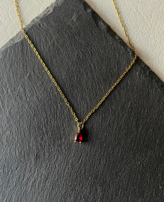 Ruby Drop Necklace