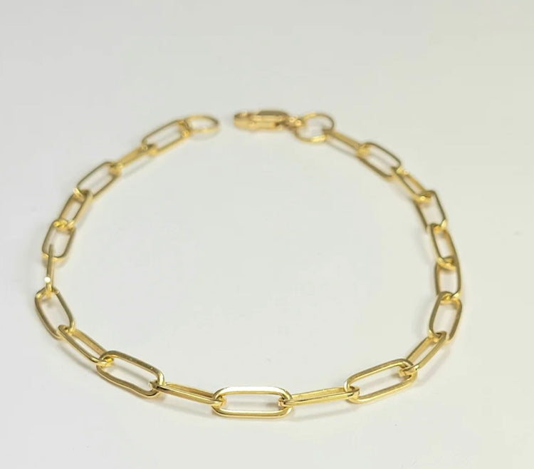 18k Paperclip Bracelet