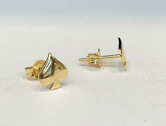 18k Spade Stud Earrings