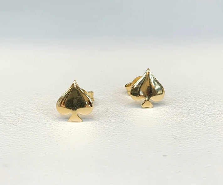 18k Spade Stud Earrings