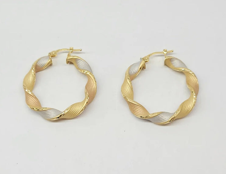 18k Tri-Tone Earrings