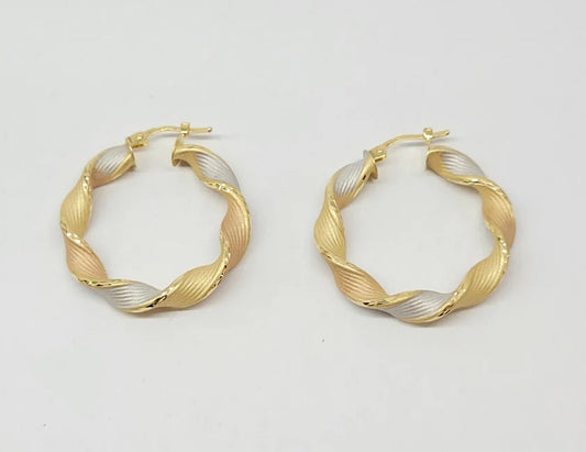 18k Tri-Tone Earrings