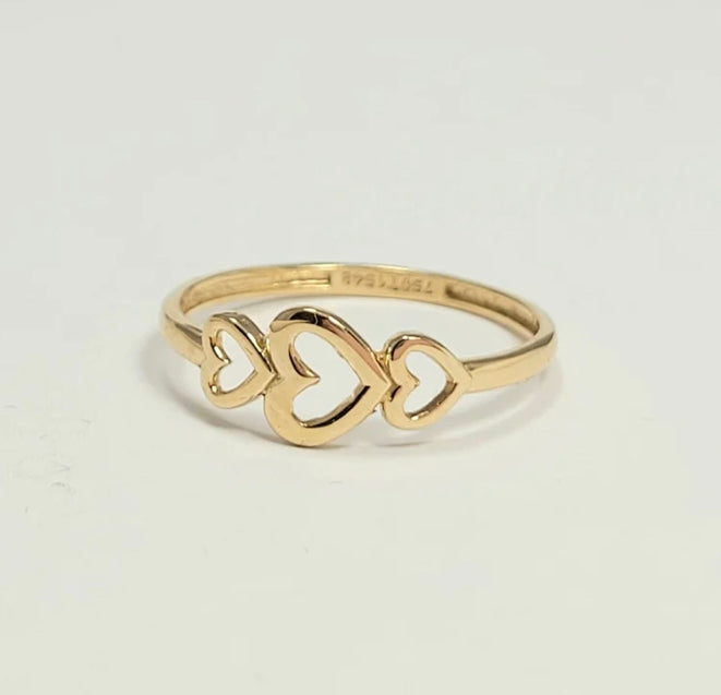 18k Triple Heart Ring