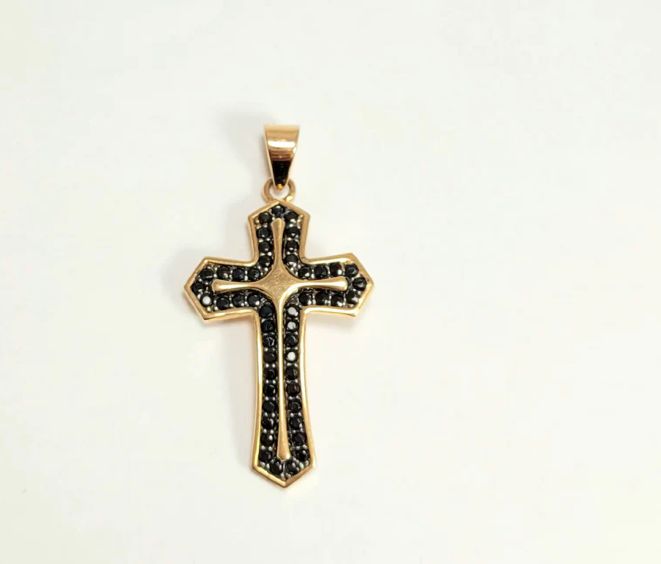 18k Rose Gold Cross Pendant