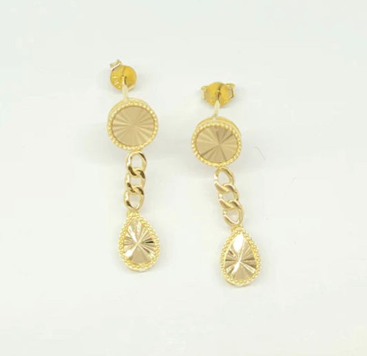 18k Oval and Round Mixed Earrings