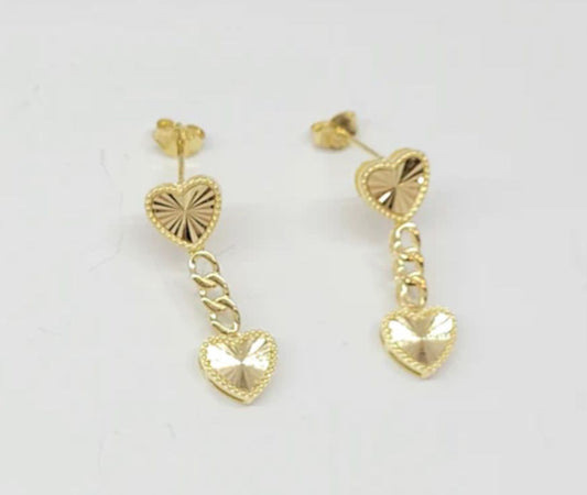 18k Double Heart Earrings