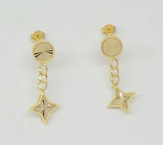 18k Gold Star Shape Earrings