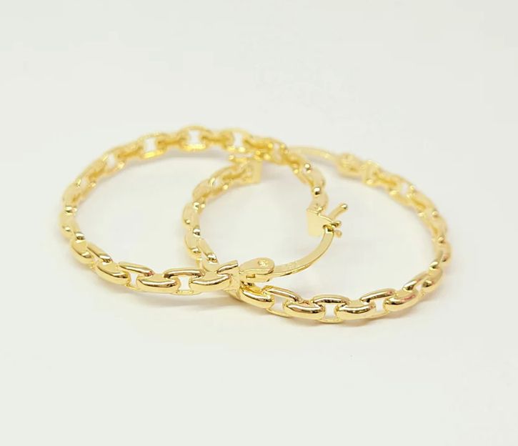 18k Chained Style Hoops