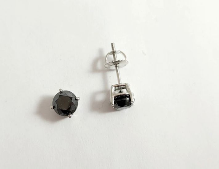 Black Diamond Stud Earrings