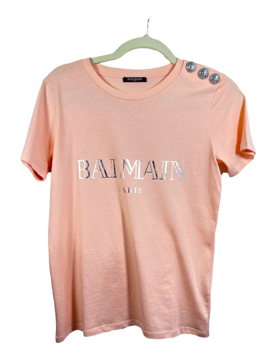 Balmain Peach Metallic Logo